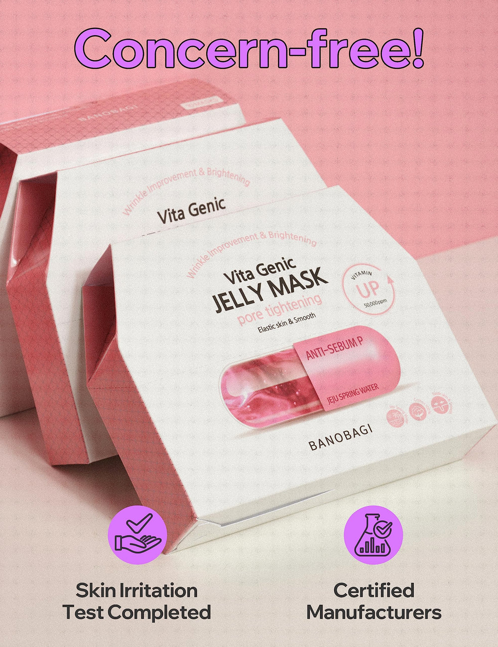 BANOBAGI Vita Genic Jelly Mask reflects the brand's derma expertise and care.