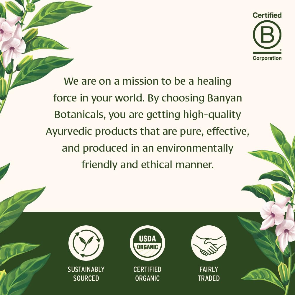 Banyan Botanicals Healthy Hair Tablets dosage scale on bottle.