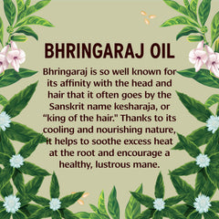 Banyan Botanicals Bhringaraj Oil label highlighting organic certification.