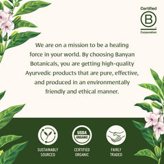 Banyan Botanicals Organic Hair Oil on hair shows subtle shine and manageability.