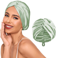 Baqzqudnl adjustable silk bonnet with back-strap for secure, mark-free sleep.