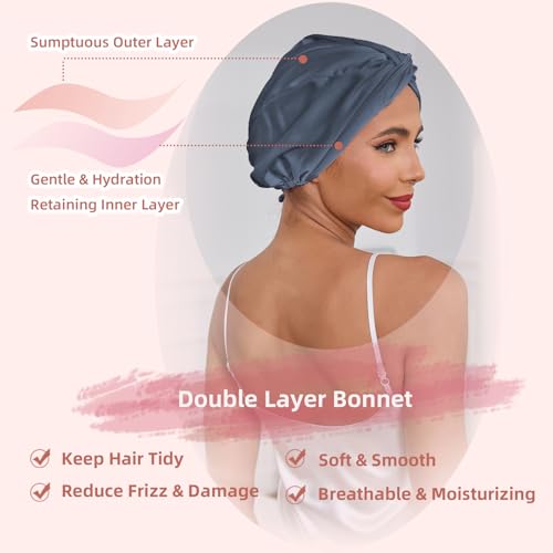 Baqzqudnl breathable bonnet with back clasp fits 20–25 inches for comfortable wear.