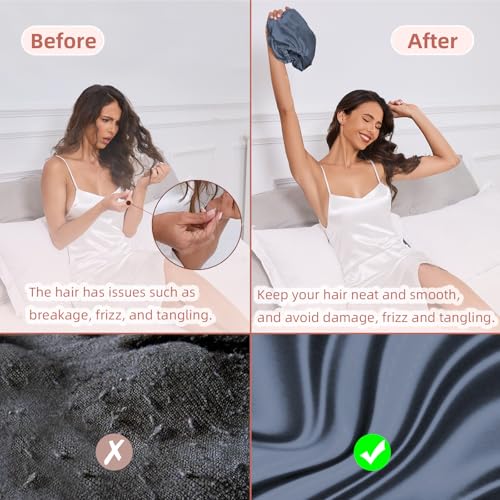 Baqzqudnl satin lining minimizes hair friction and breakage during nightly use.