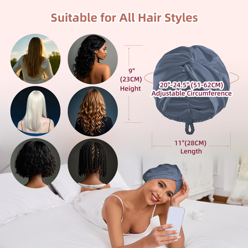 Baqzqudnl protective sleep cap keeps hairstyles neat and smooth by morning.