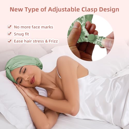 Baqzqudnl silk satin wrap promotes gentle hair protection during night.