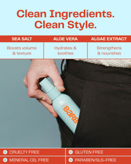 Barb Sea Salt Spray on short hair adding texture without weigh-down