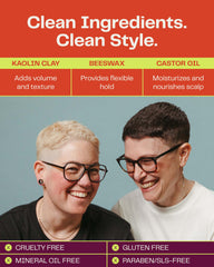 Barb Shop Barb Soft Clay Natural Waxes blend enhances flexible hold.