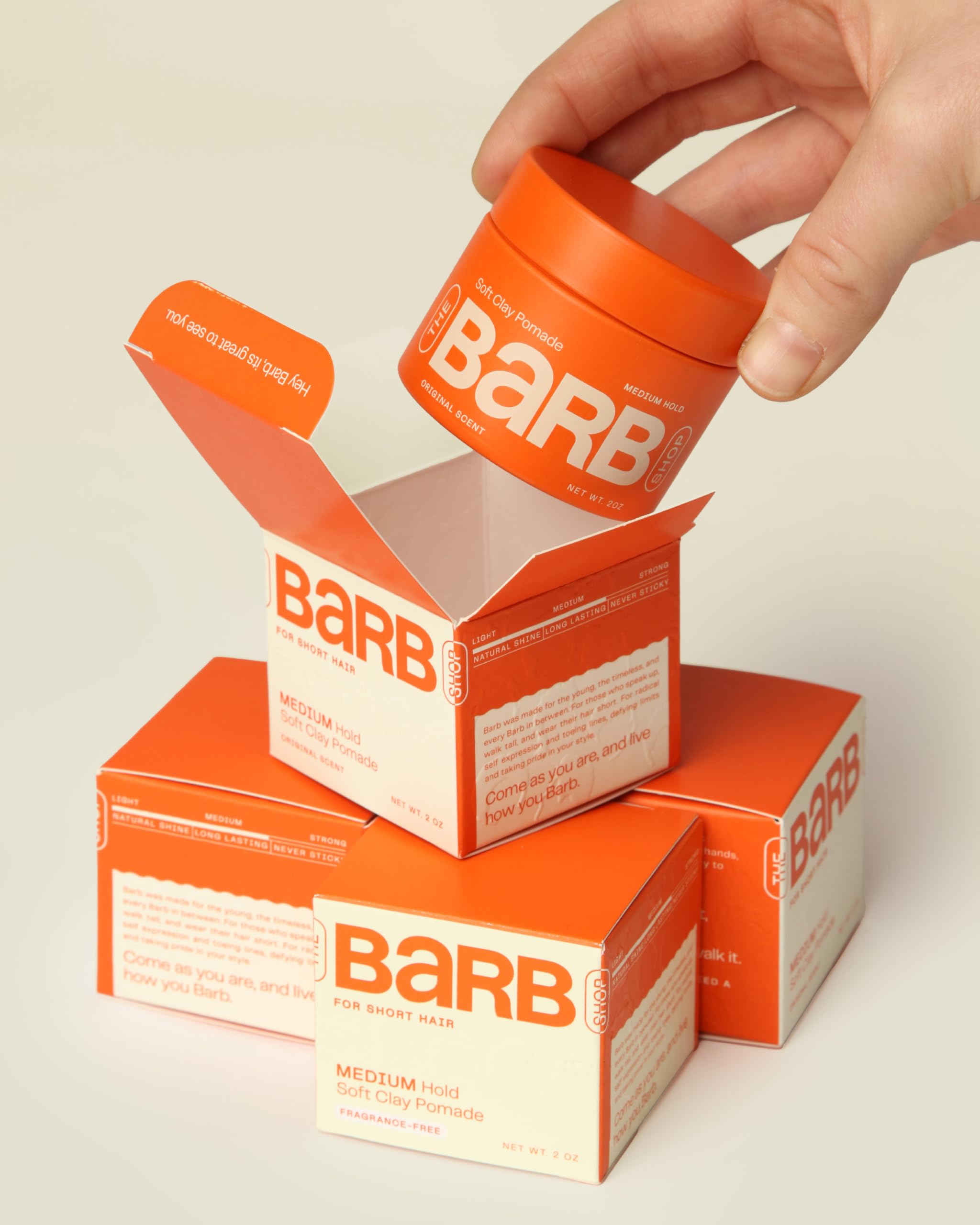 Barb Shop Barb Soft Clay Original Scent offers a spa-like aroma during styling.