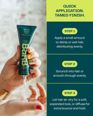 The Barb Shop Barb Styling Cream layers well with pomade or salt spray.