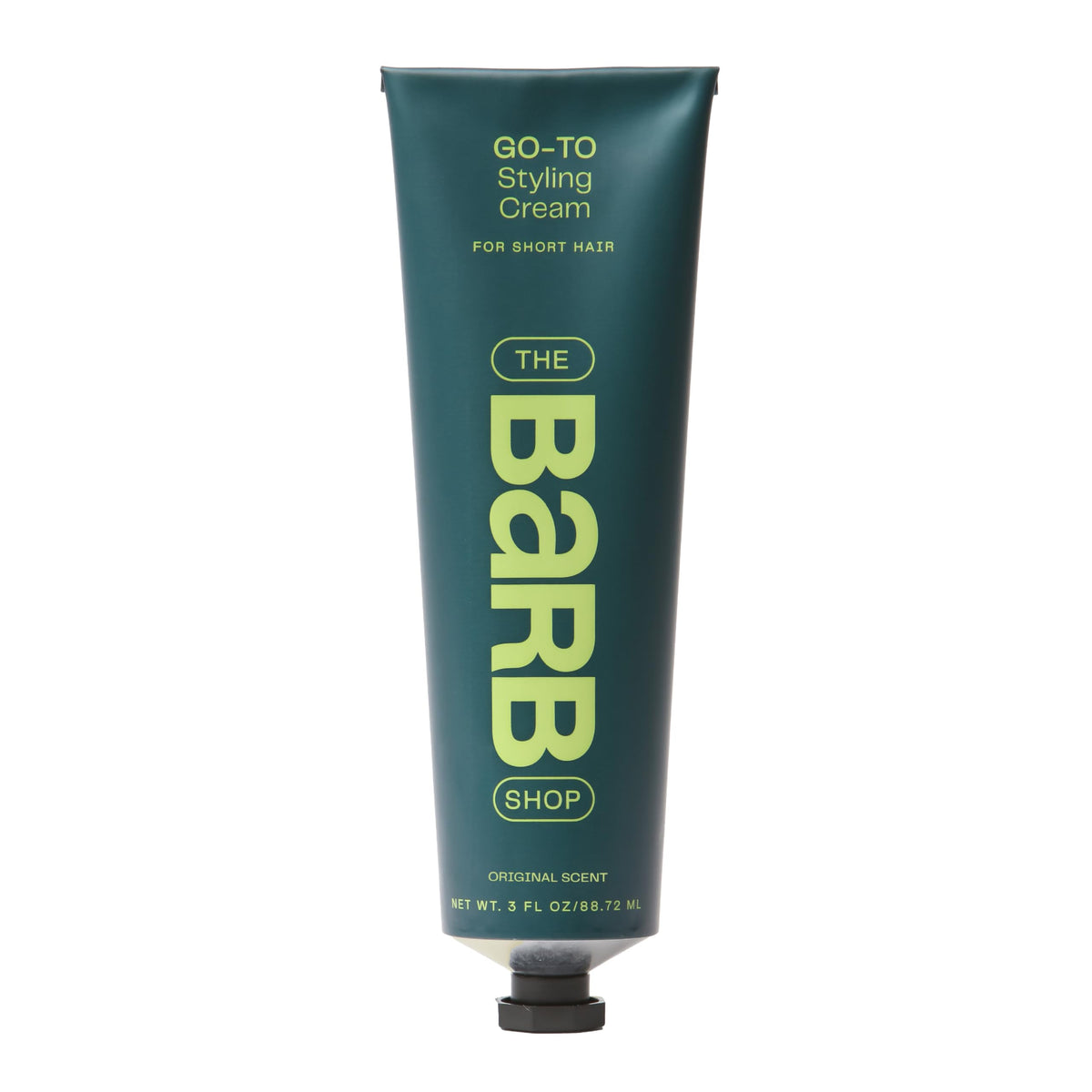 The Barb Shop Barb Styling Cream soft hold on all hair types for light texture.