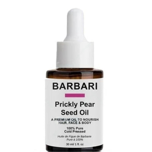 BARBARI Prickly Pear Oil bottle shows premium hydration.