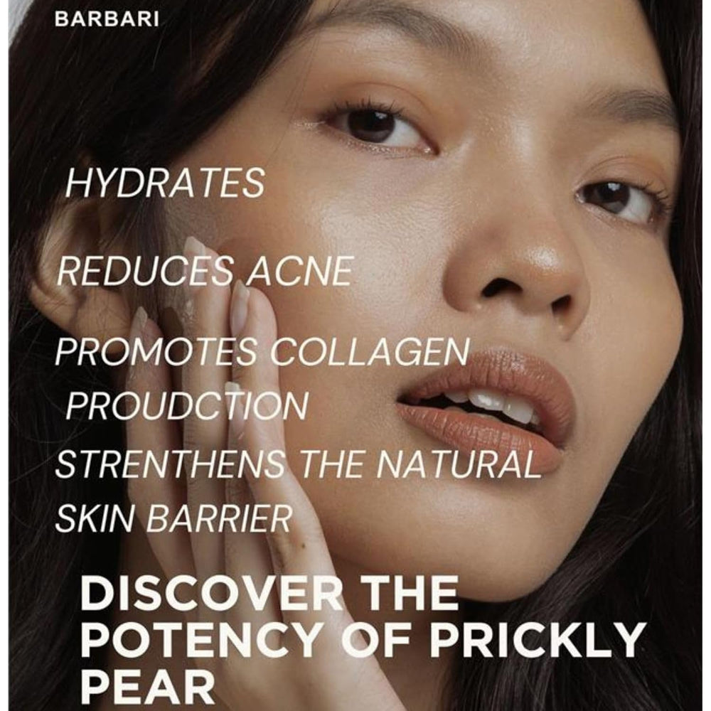 BARBARI Prickly Pear Oil dropper close-up reveals purity and texture.