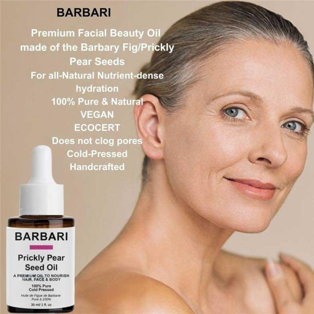 BARBARI Prickly Pear Oil on nails strengthens cuticles.