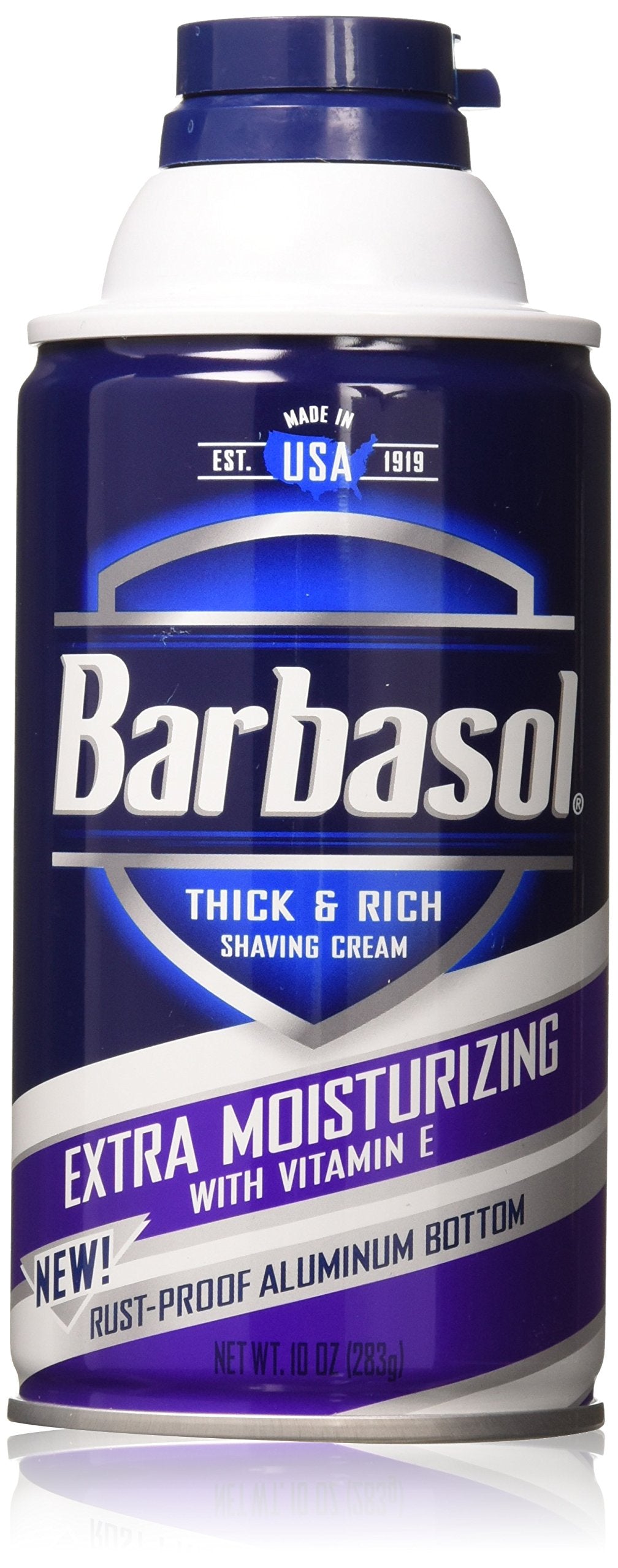Barbasol Extra Moisturizing Vitamin E shaving cream tube for a smooth, hydrated shave.