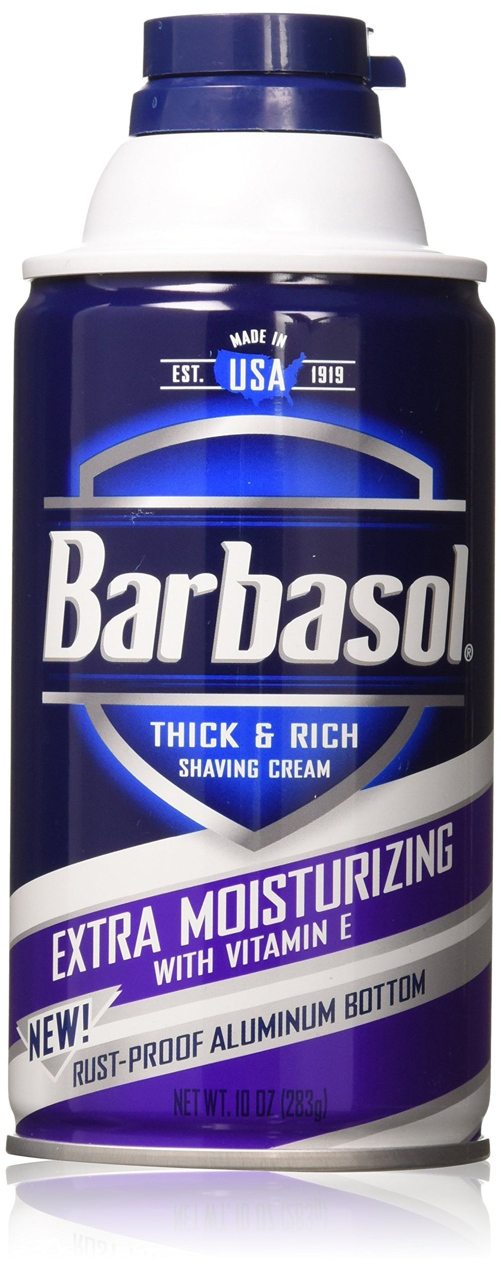 Barbasol Extra Moisturizing Vitamin E shaving cream tube for a smooth, hydrated shave.