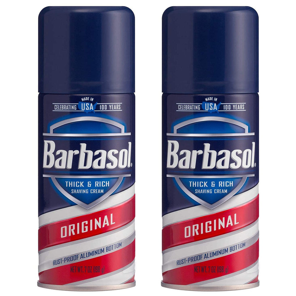 Barbasol Original shaving cream can with rust-proof bottom for a smooth, close shave