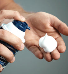 Barbasol Soothing Aloe on the skin promotes a refreshing, clean feel after shaving.