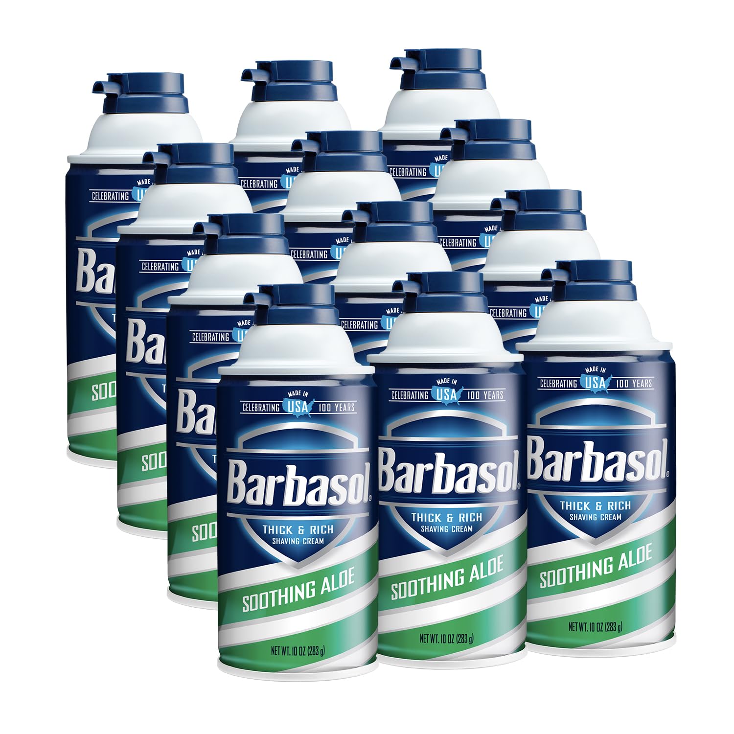 Barbasol Soothing Aloe thick & rich lather cushions the skin for a comfortable shave.