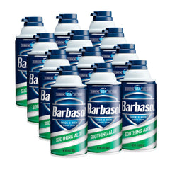 Barbasol Soothing Aloe thick & rich lather cushions the skin for a comfortable shave.