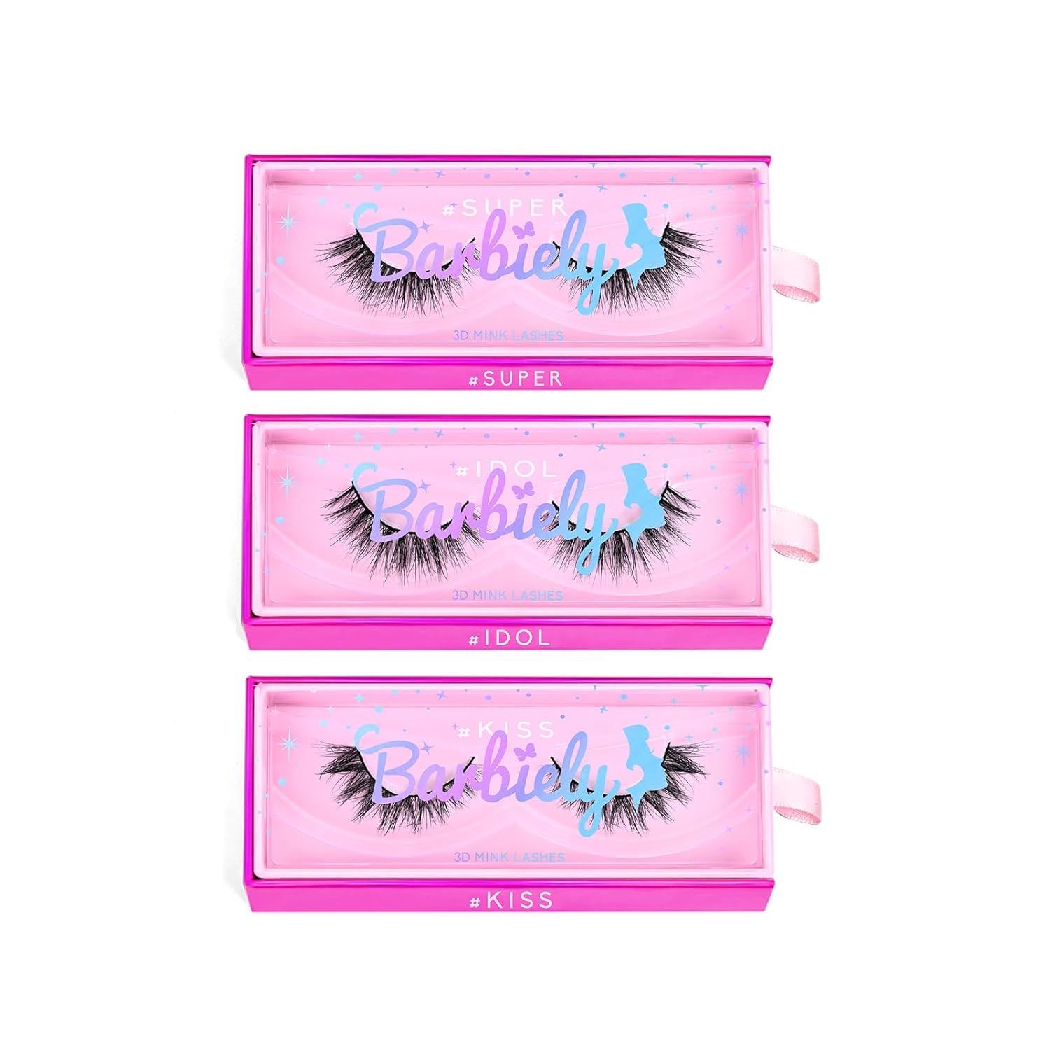 Barbielylashes 14mm mink lashes set of 3 for versatile cat-eye looks