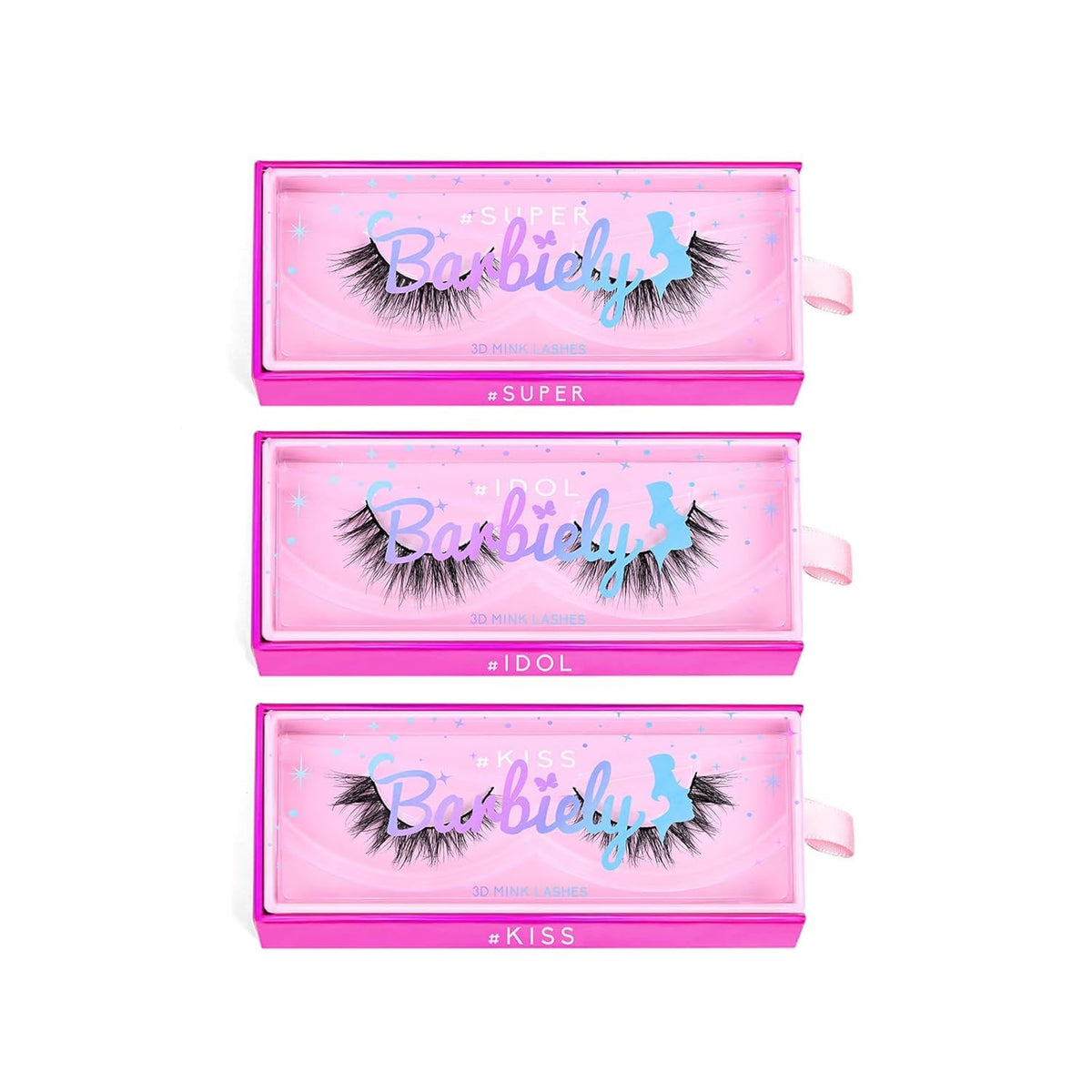 Barbielylashes 14mm mink lashes set of 3 for versatile cat-eye looks