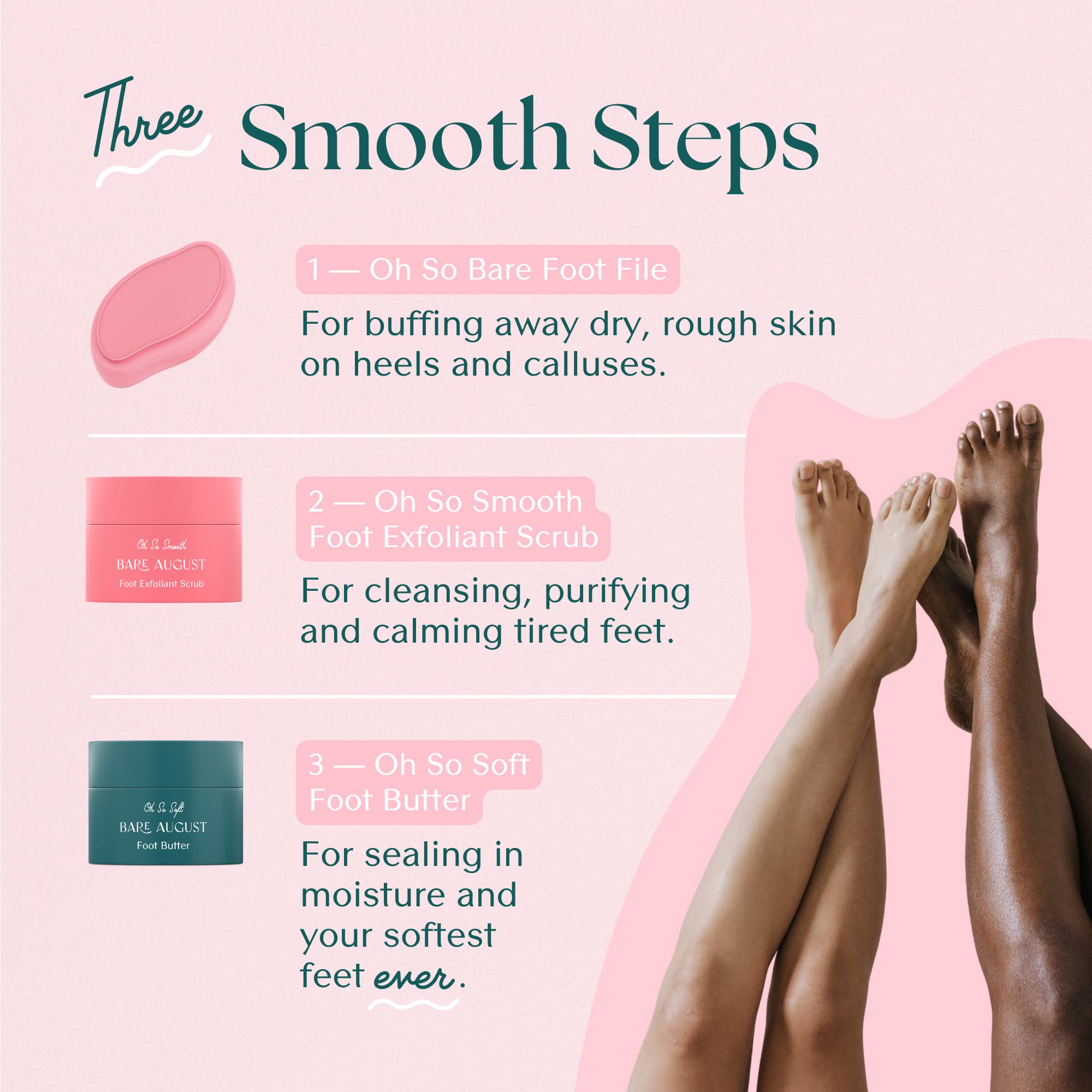 Bare August Foot Scrub after pedicure helps maintain softness year-round