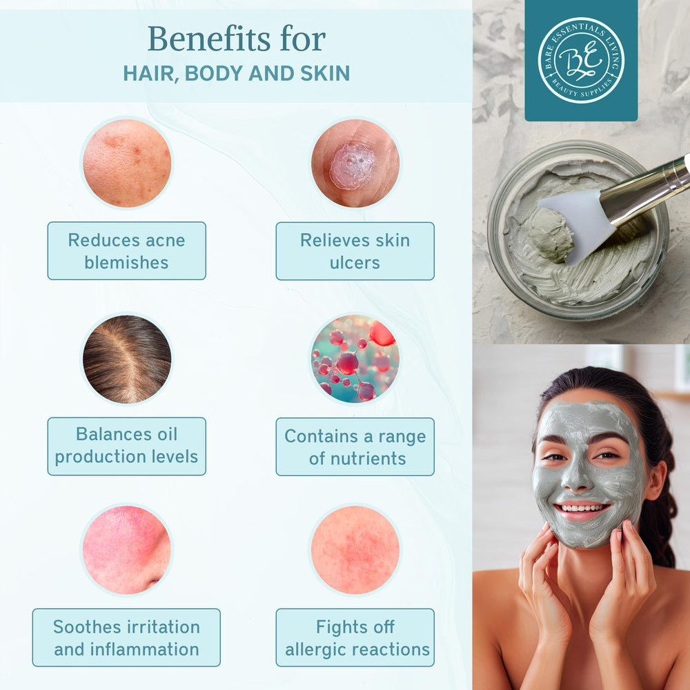 Bare Essentials Living clay mask application for refreshed, clearer-looking skin.