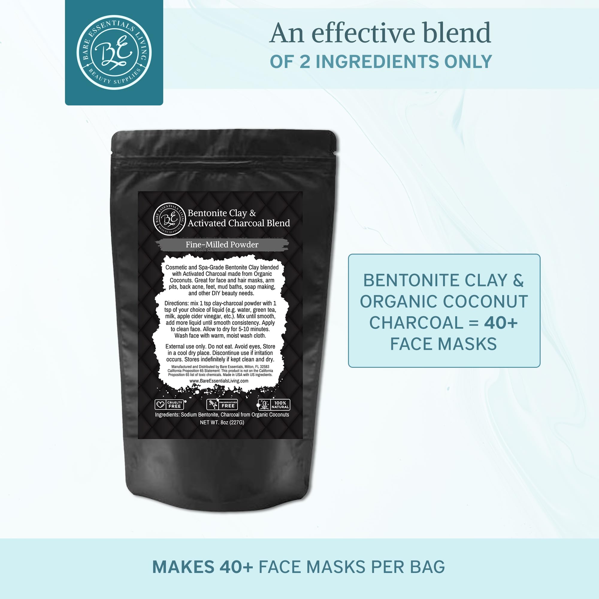 Bare Essentials Living activated charcoal for soap making projects