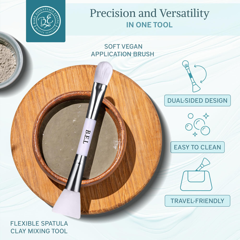 Bare Essentials Living nylon bristles ensure accurate product spread on hard-to-reach areas.