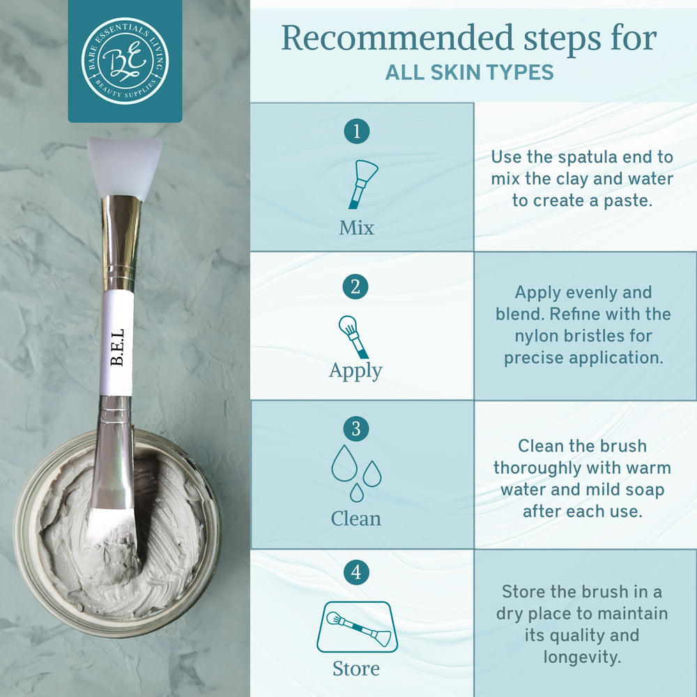Bare Essentials Living ideal for facial masks, mud masks, creams, and gels during home spa sessions.