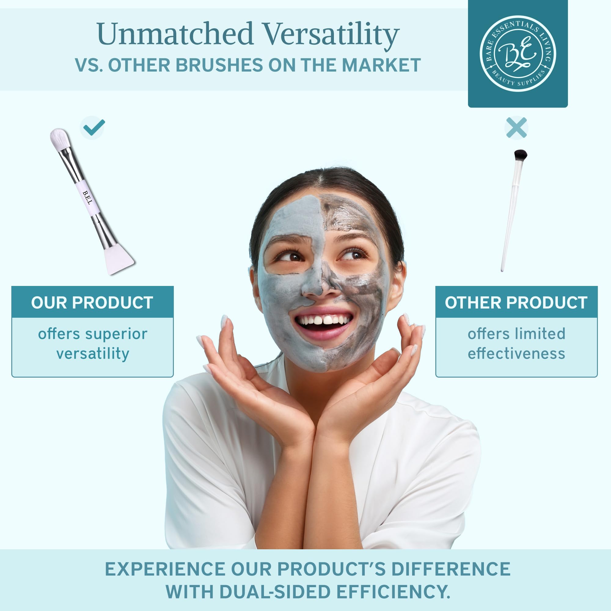 Bare Essentials Living 10-pack white set for daily routines and travel-friendly skincare tools.