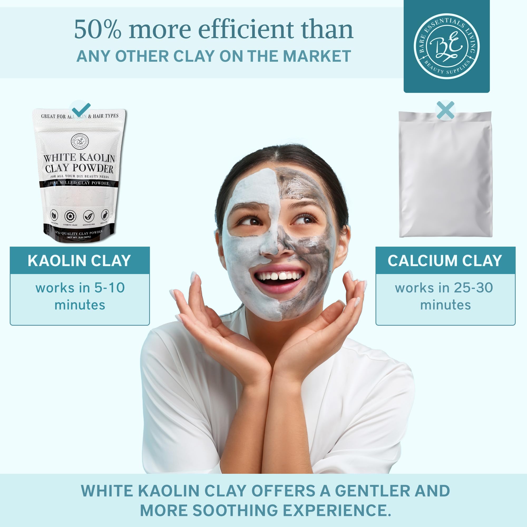 Bare Essentials Living kaolin clay bath bomb mix offers soothing spa-like DIY.