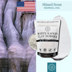 Bare Essentials Living white kaolin clay powder supports multi-use body care and skincare routines.