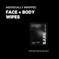 BARE Wipes portable pack for on-the-go facial and body cleansing