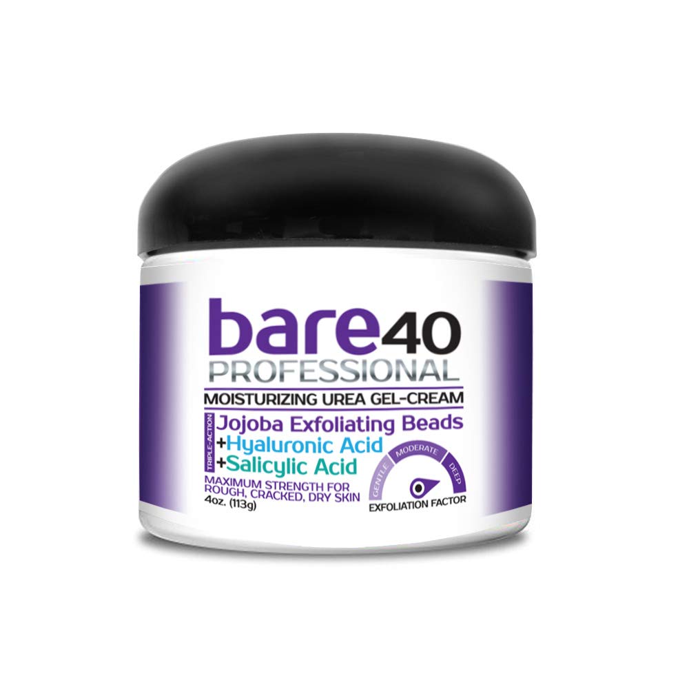 Bare40Pro jar closeup, hydrating gel for smoother skin.