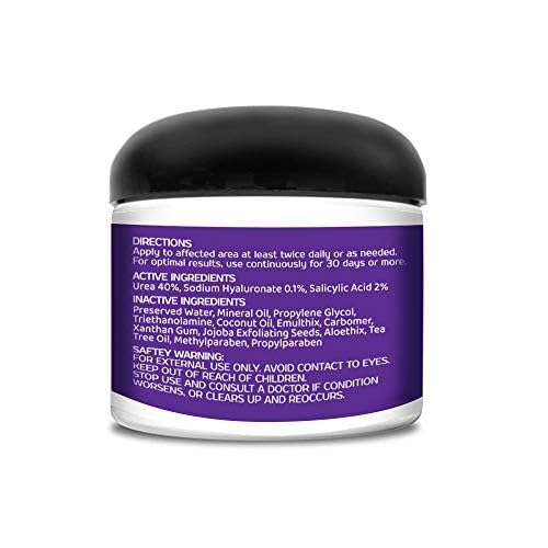 Bare40Pro exfoliating beads with urea and salicylic acid on skin.