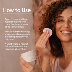 Barefaced Glow Peel Pads in use on skin for refreshed texture.