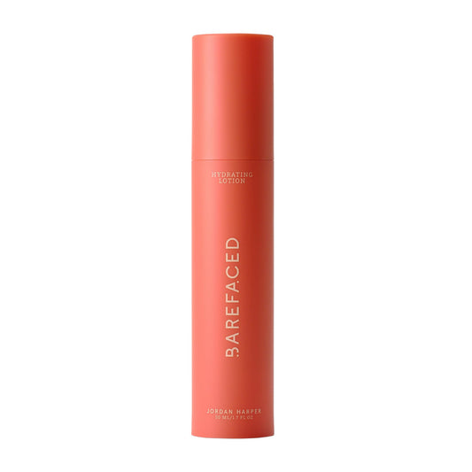 Barefaced Hydrating Lotion bottle front shows oil-free lightweight hydration.