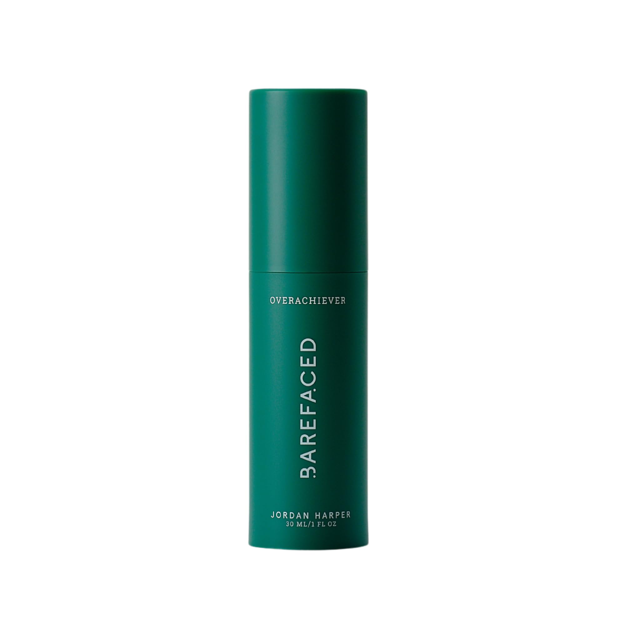Barefaced Overachiever bottle pours serum for hydrated, balanced skin.