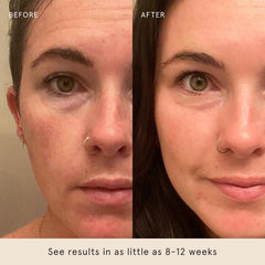 Person applying Barefaced Overachiever to the face for a refreshed look.