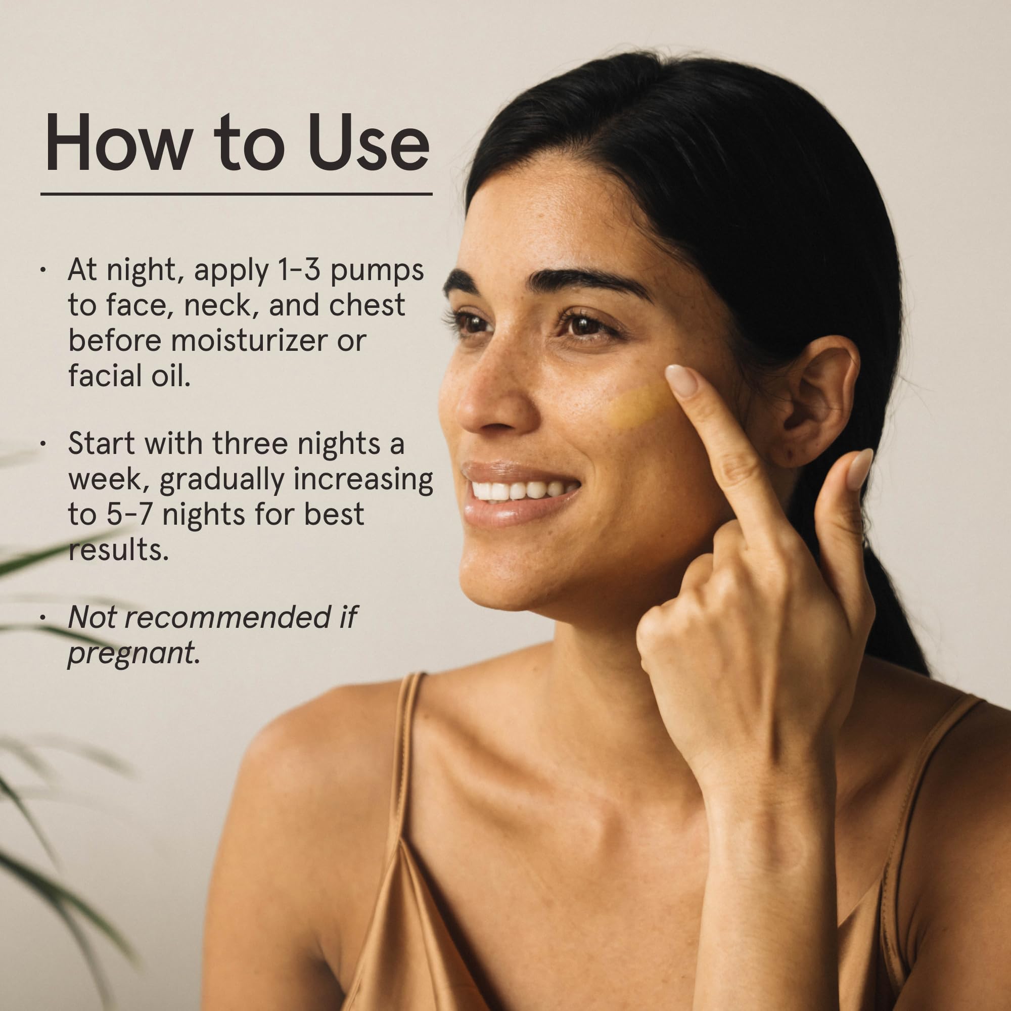 Barefaced Retinal Skin Therapy serum on hand, lightweight and fast-absorbing