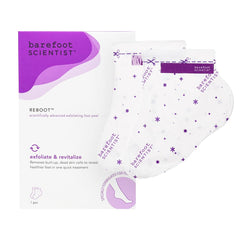Barefoot Scientist Reboot bottle front view highlighting gentle exfoliation for smoother skin.