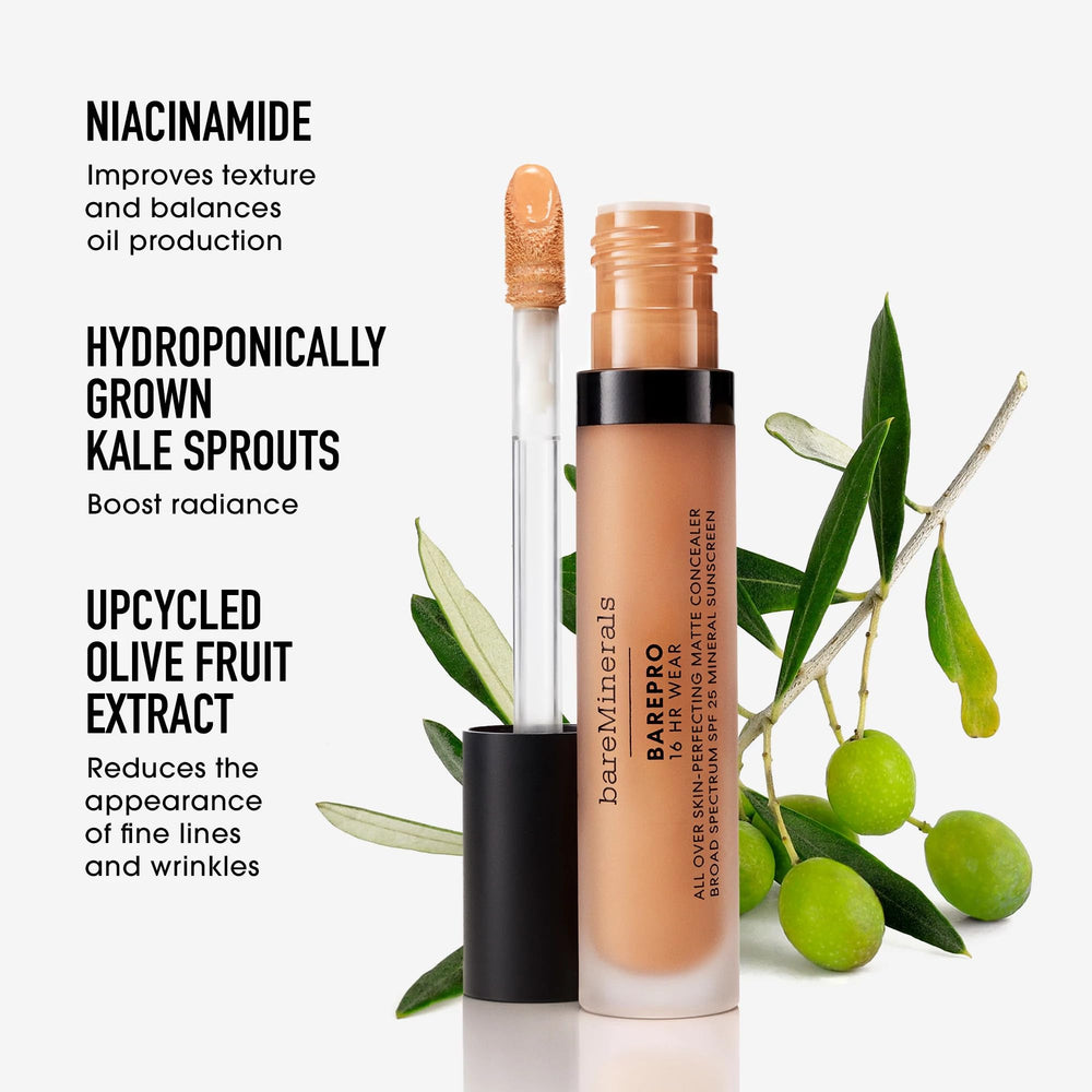 bareMinerals BAREPRO swatch demonstrates blemish coverage and shade match