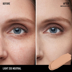 bareMinerals BAREPRO concealer under-eye application showing brightening and smooth finish