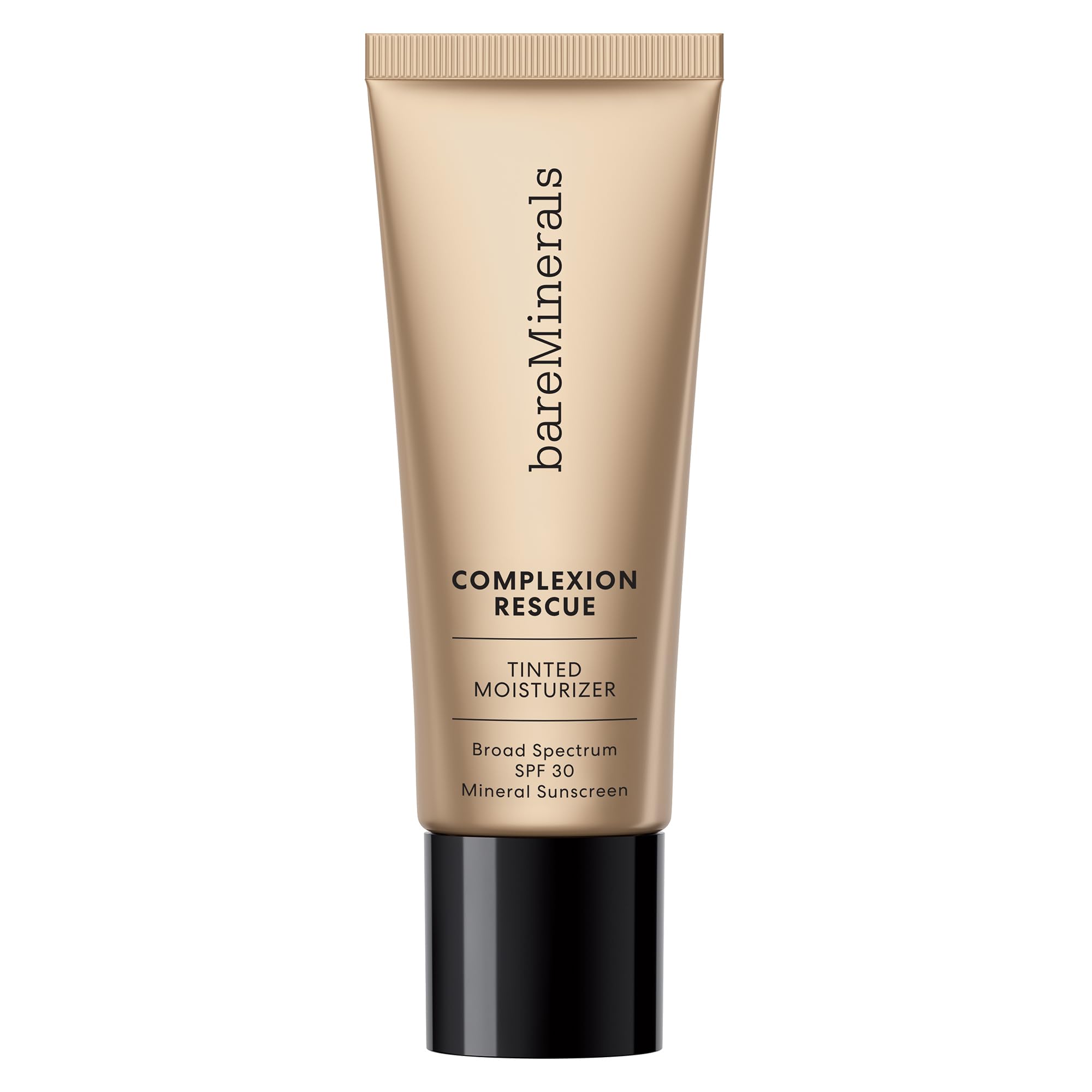 bareMinerals Complexion Rescue Desert 65 bottle shows dewy glow with SPF 30 protection.