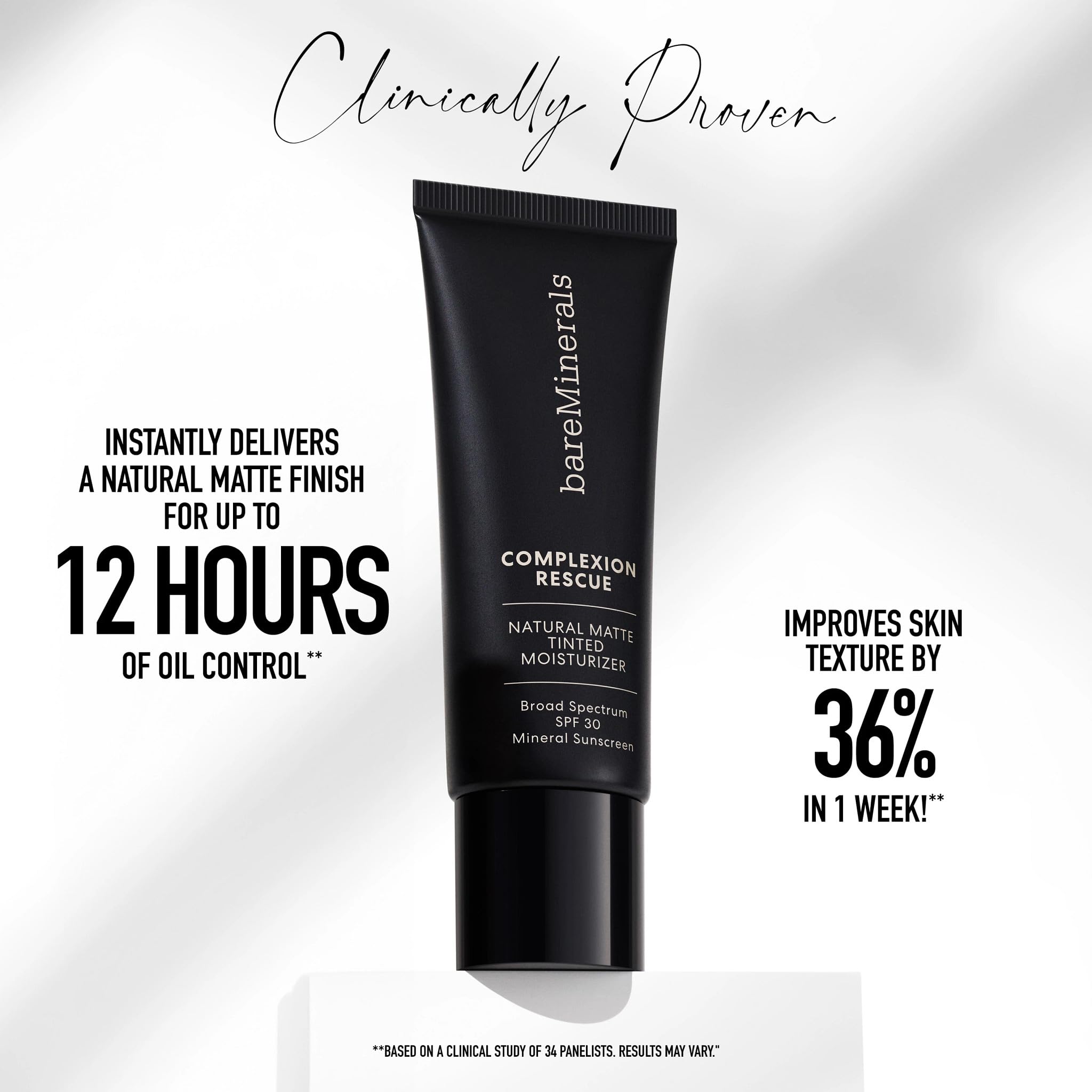 BareMinerals Complexion Rescue matte finish close-up highlighting blur
