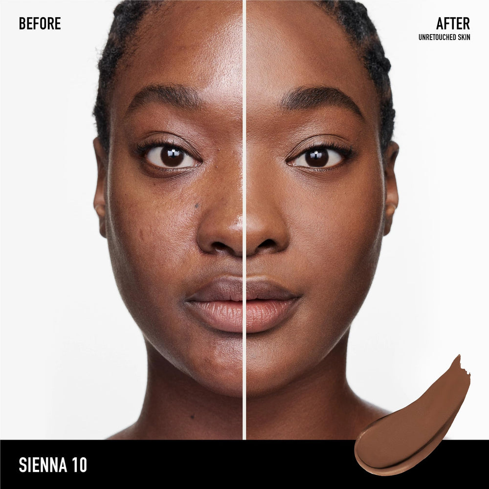 Close-up of matte texture on skin for lightweight coverage