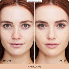 Close-up of creamy texture blending into skin.