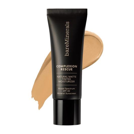 bareminerals Complexion Rescue Ginger 06 bottle with pump demonstrates oil-control and matte finish