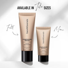 bareMinerals Complexion Rescue on-face glow demonstrates dewy, even-toned skin in action.